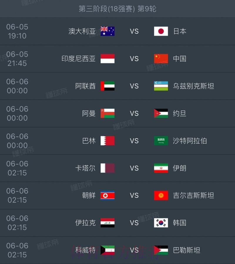 2026世界杯小组赛赛程中国时间